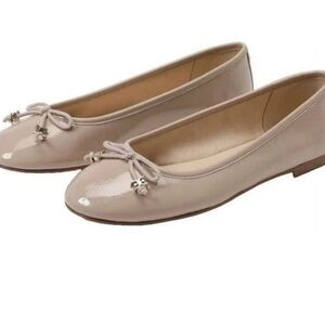 Sam Edelman Nude Patent Ballet Flats with Bow